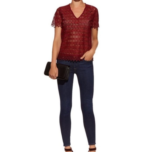 Sandro Lace Short Sleeve Top - Picture 1 of 8